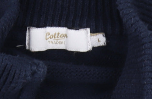 Cotton Traders Men's Blue Full Zip Jumper - L