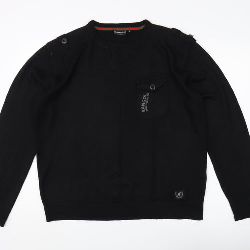 Kangol Men's Black L Pullover Jumper with Logo Accents