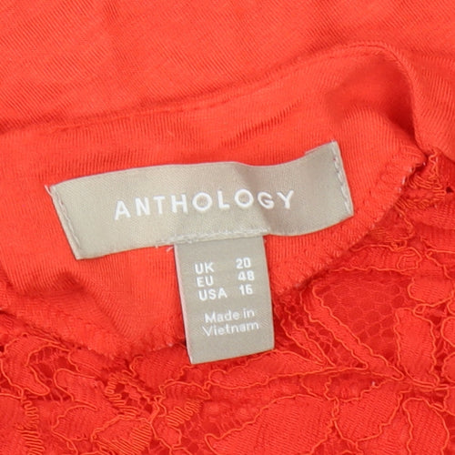 Anthology Women's Red Lace Blouse Size 20