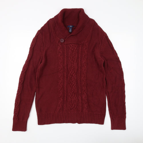 Gap Mens Red Cable-Knit Pullover Jumper S