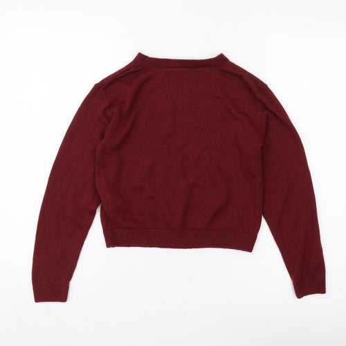 H&M Girls Red Hogwarts Pullover Jumper, Size 12 Years