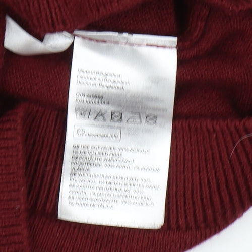 H&M Girls Red Hogwarts Pullover Jumper, Size 12 Years