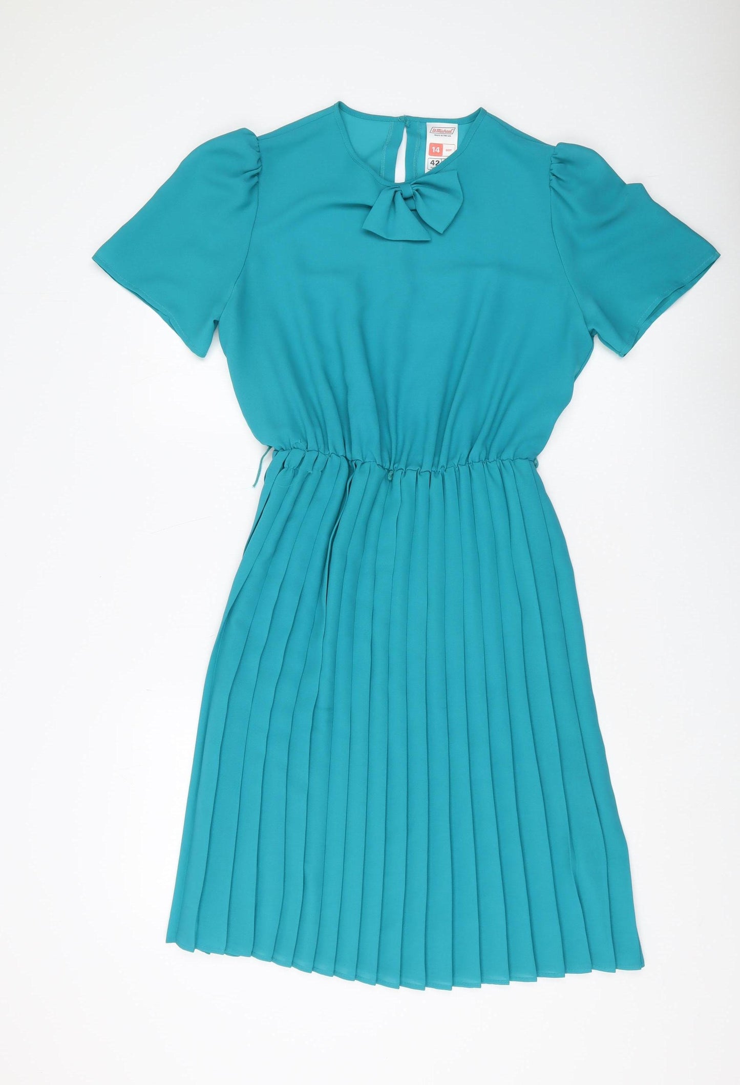 St Michael Women's Green A-Line Dress Size 14