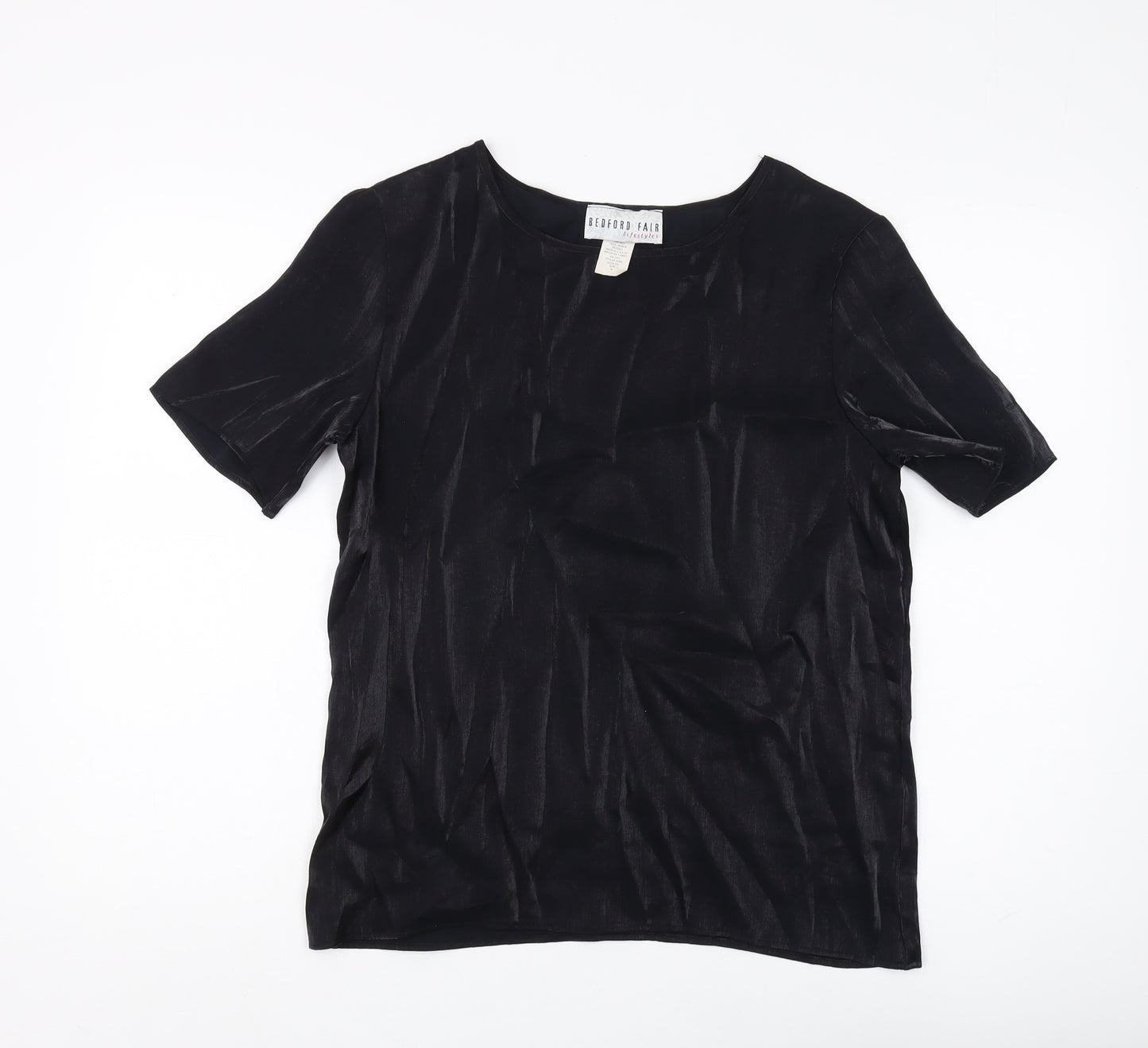 Bedford Fair Women's Black Short Sleeve Top M