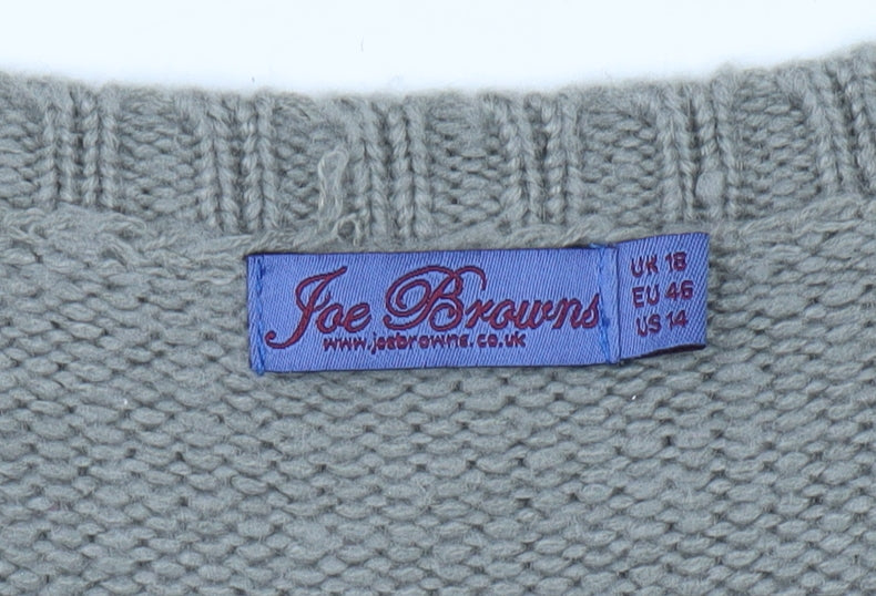 Joe Browns Women’s Grey Cardigan Size 18 Short Sleeve