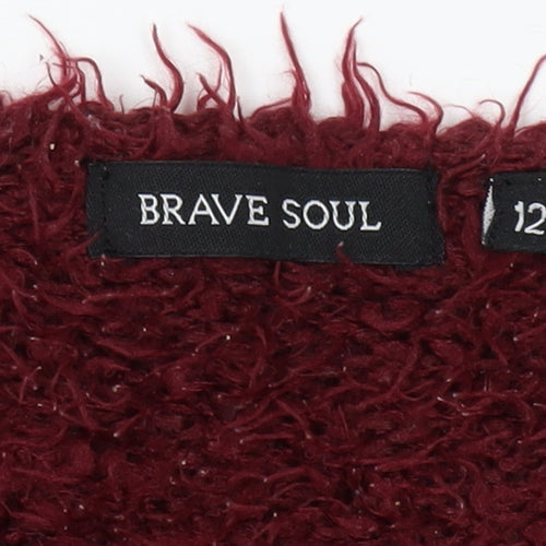 Brave Soul Women's Red Pullover Jumper Size 12