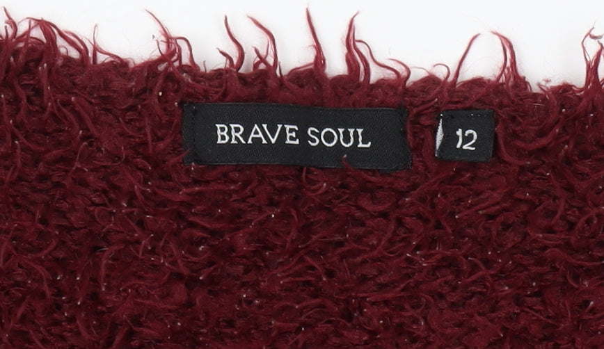 Brave Soul Women's Red Pullover Jumper Size 12
