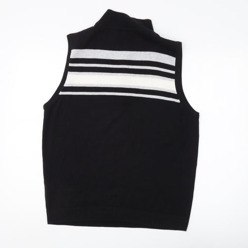 Calvin Klein Men's Black Vest M - Striped 1/4 Zip Knit