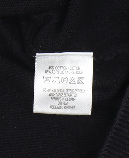 Calvin Klein Men's Black Vest M - Striped 1/4 Zip Knit