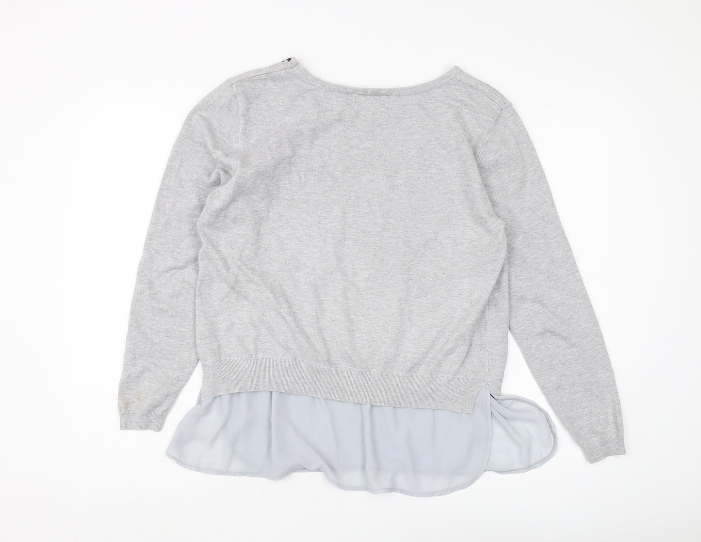 Apricot Women's Grey Floral Embroidered Pullover Size 12