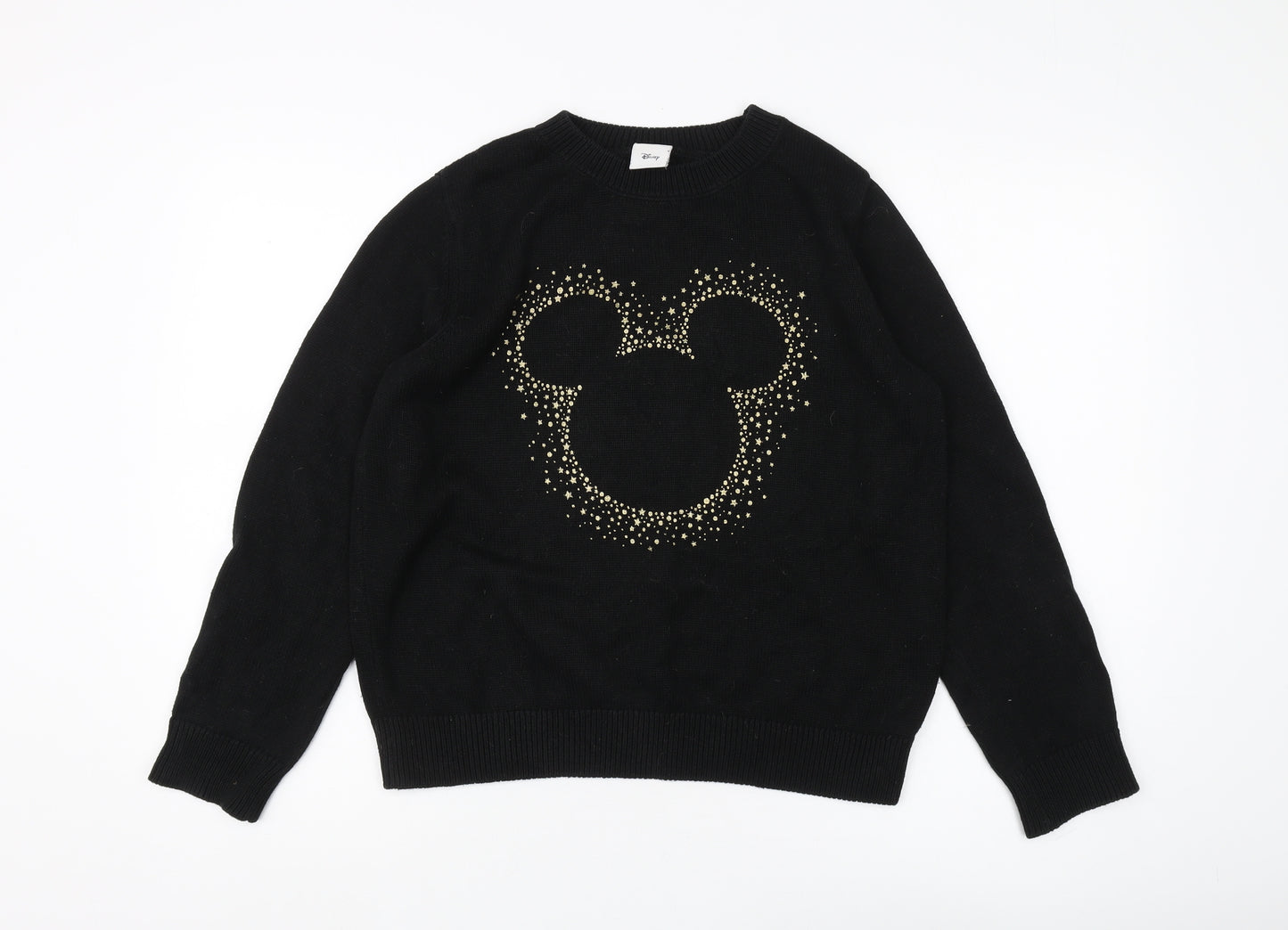 Disney Women's Black Mickey Mouse Pullover Jumper Size 12