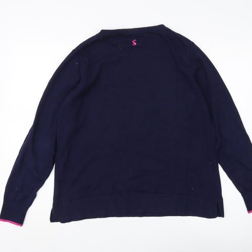 Joules Women's Blue Animal Print Pullover Jumper, Size 16