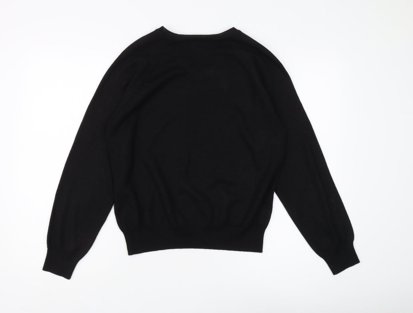 Vintage King Men's Black V-Neck Pullover Jumper L