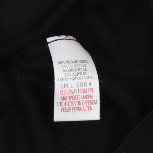 Vintage King Men's Black V-Neck Pullover Jumper L