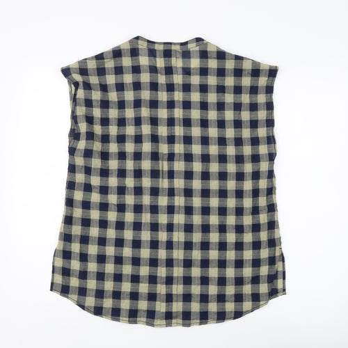 Jigsaw Women's Blue Check Sleeveless Blouse Size 10