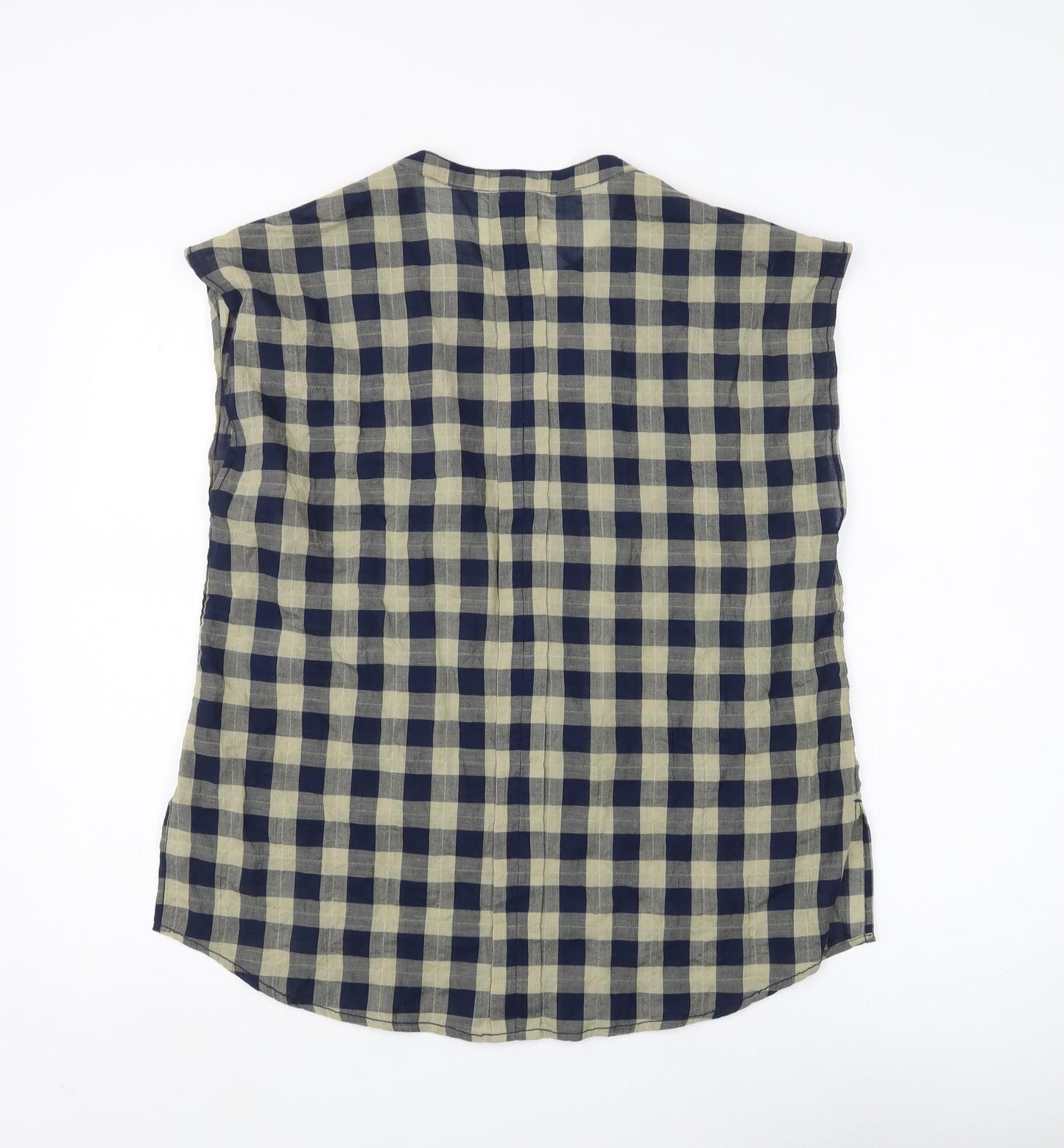 Jigsaw Women's Blue Check Sleeveless Blouse Size 10