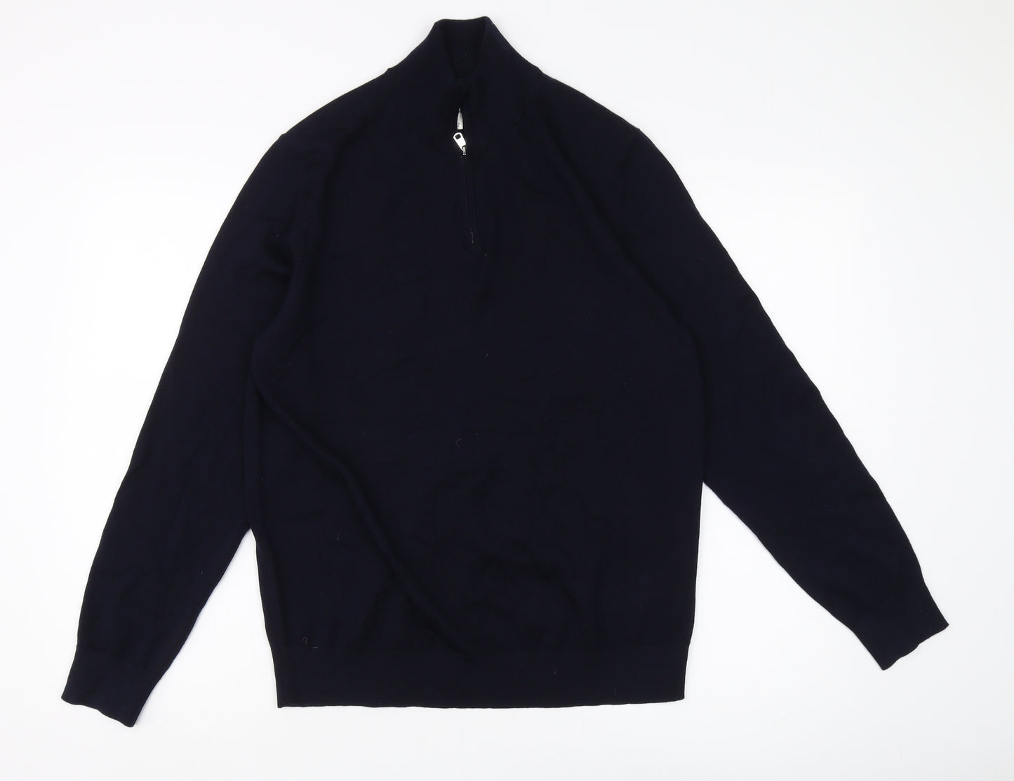 Autograph Men's Black Full Zip Wool Jumper, Size L