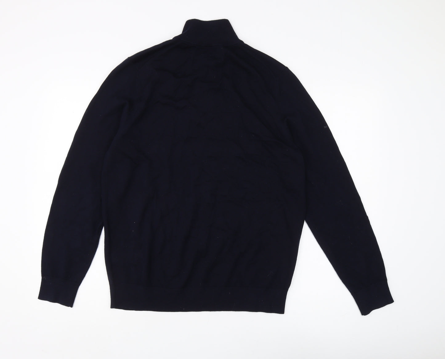 Autograph Men's Black Full Zip Wool Jumper, Size L