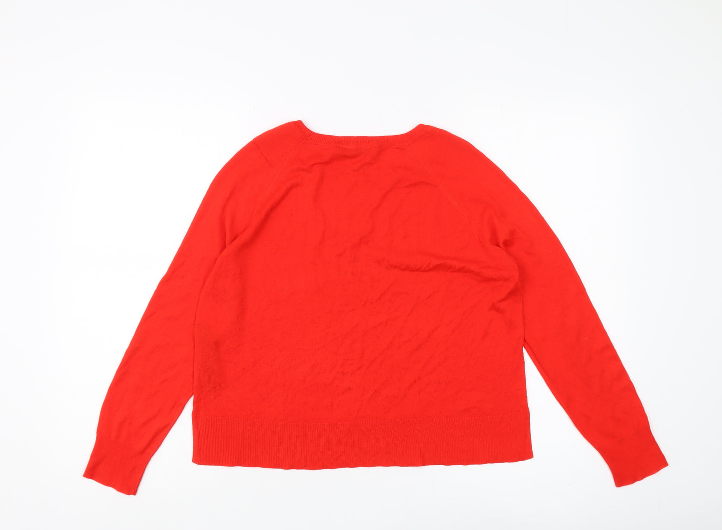 Zara Women's Red Pullover Jumper, Size S, Crew Neck