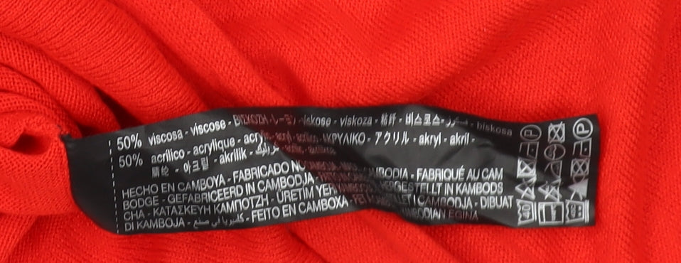 Zara Women's Red Pullover Jumper, Size S, Crew Neck