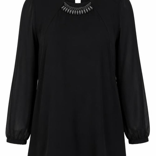 Next Women's Black Beaded Long Sleeve Dress UK 10-12