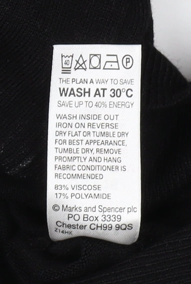 Marks and Spencer Black Cowl Neck Women's Jumper Size 16