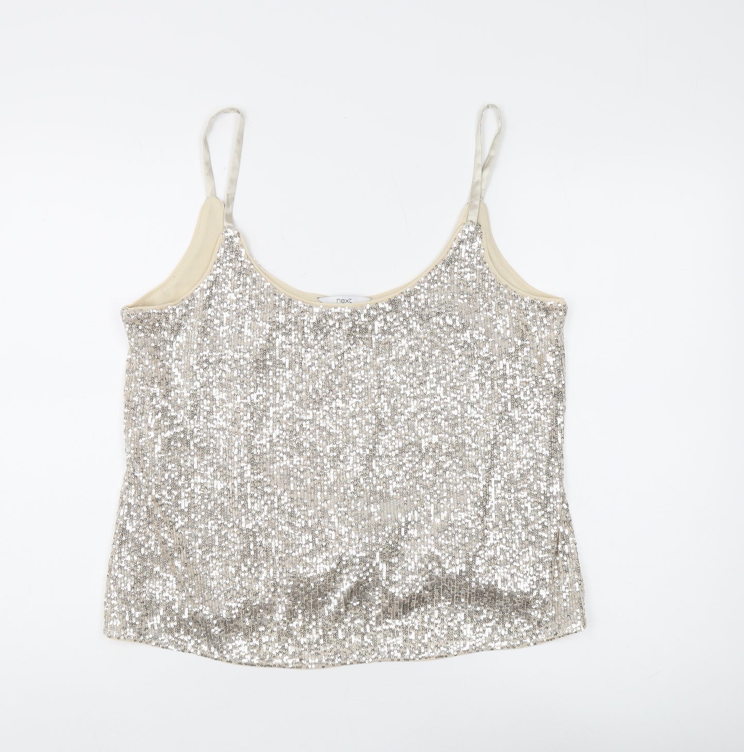 Next Women's Silver Sequin Camisole Tank Top