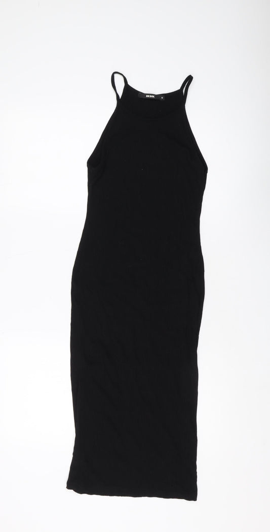 BIKBOK Women's Black Slip Dress, M, Casual Stretch