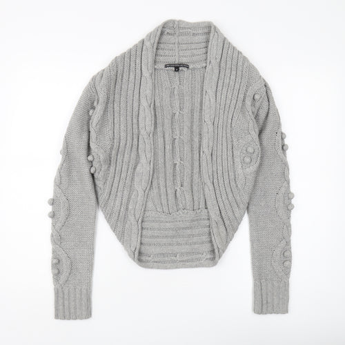 Marks & Spencer Women's Grey Cable-Knit Cardigan, Size 6