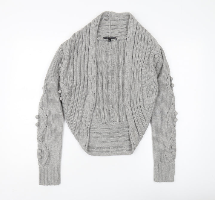 Marks & Spencer Women's Grey Cable-Knit Cardigan, Size 6