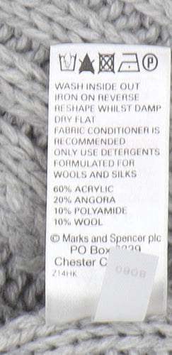 Marks & Spencer Women's Grey Cable-Knit Cardigan, Size 6