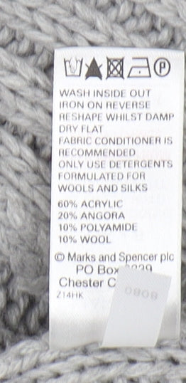 Marks & Spencer Women's Grey Cable-Knit Cardigan, Size 6