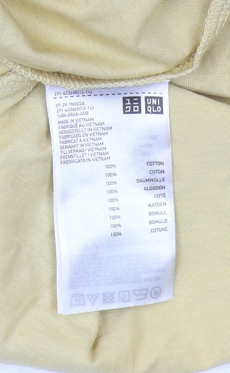Uniqlo Women's Yellow T-Shirt Dress XS Casual