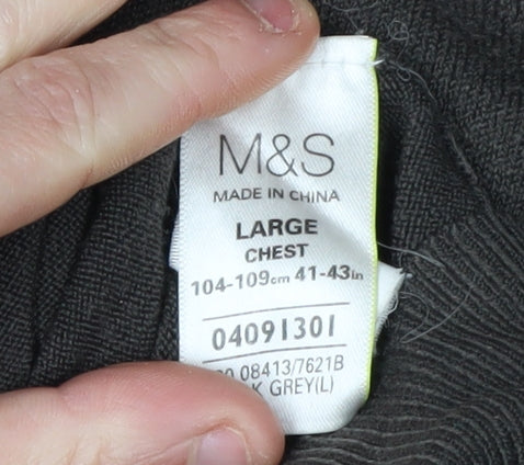 Marks and Spencer Men's Grey Roll Neck Jumper L