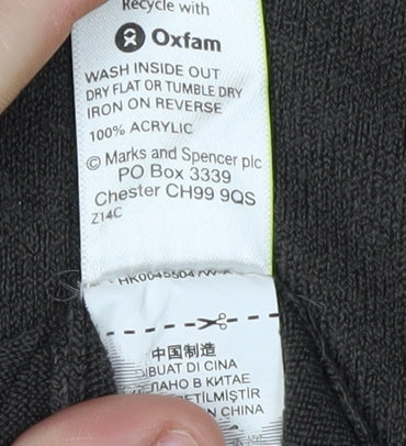 Marks and Spencer Men's Grey Roll Neck Jumper L
