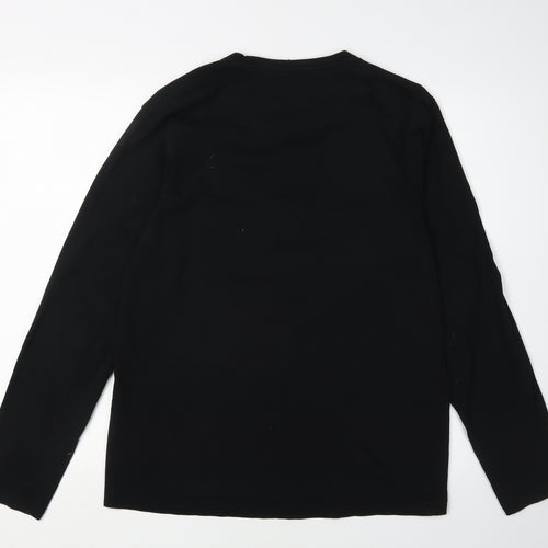 Carry Formal Men's Black Graphic Print Long Sleeve T-Shirt L