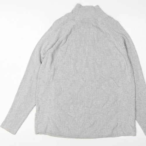 Marks and Spencer Women's Grey Mock Neck Jumper Size 16