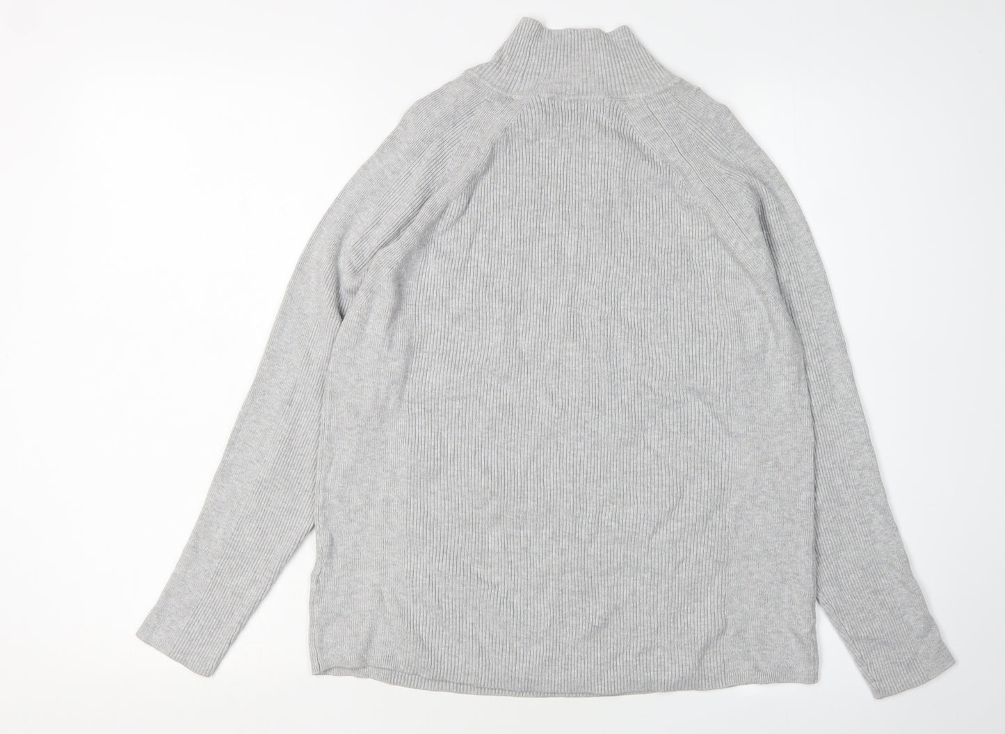 Marks and Spencer Women's Grey Mock Neck Jumper Size 16