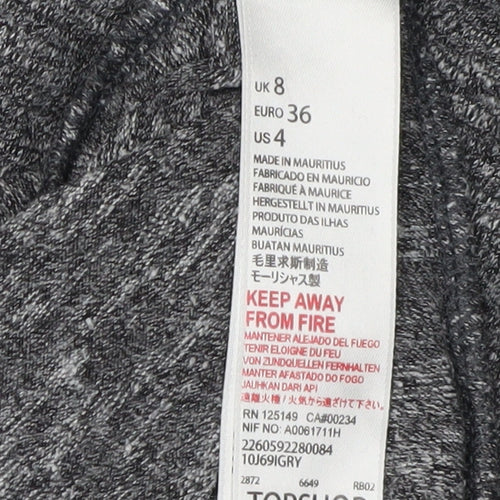 Topshop Women's Grey Bodycon Dress, Size 8