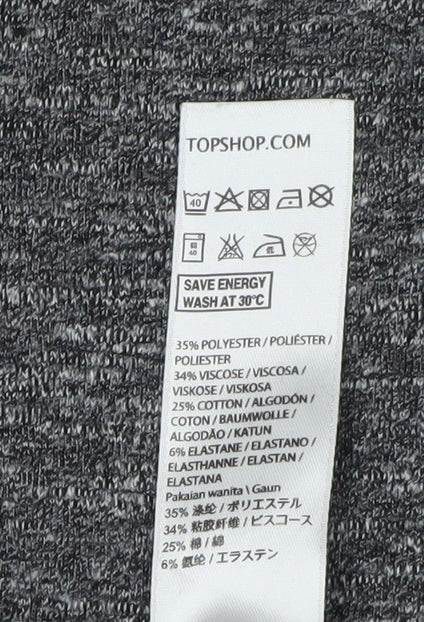 Topshop Women's Grey Bodycon Dress, Size 8