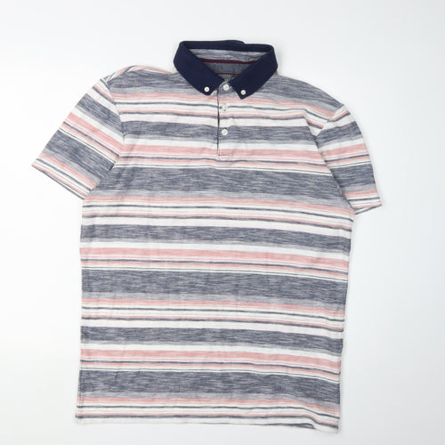 Linea Men's Multicoloured Striped Polo Shirt M