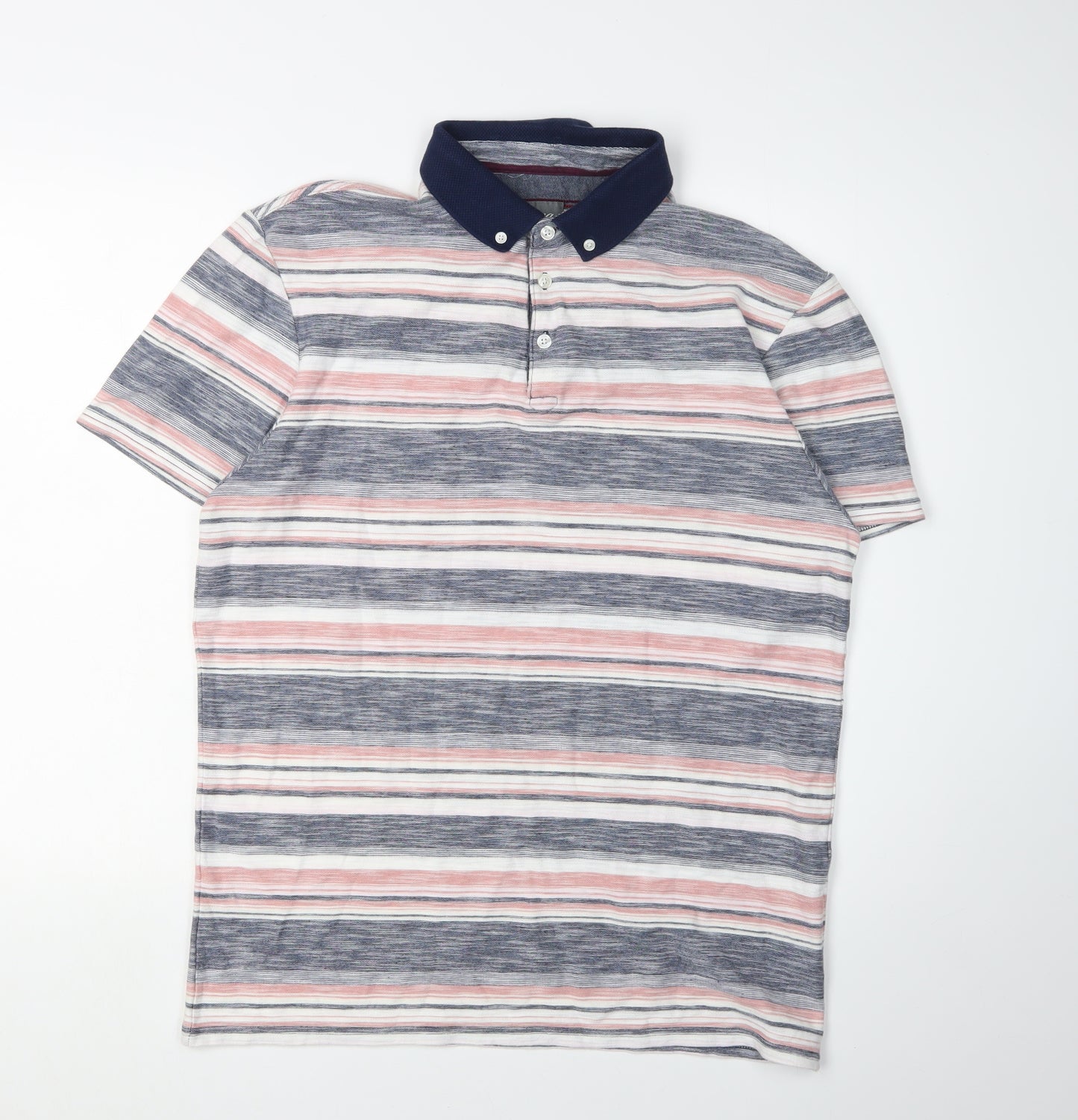 Linea Men's Multicoloured Striped Polo Shirt M