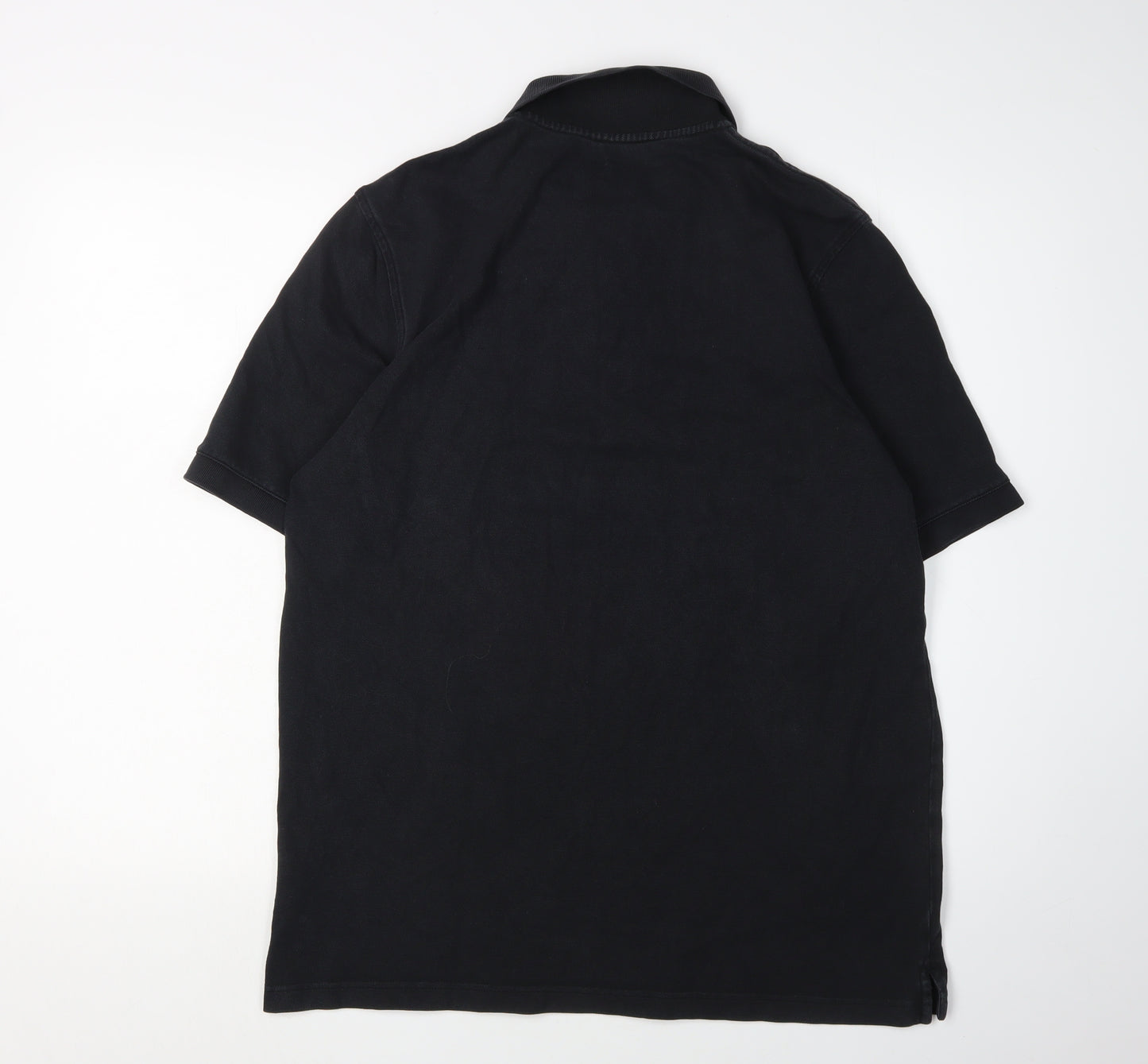 Lands' End Men's Black Polo Shirt M Casual Short Sleeve