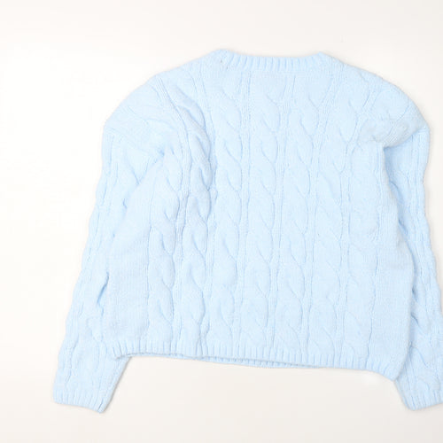 Marks and Spencer Women's Blue Crew Neck Pullover Jumper