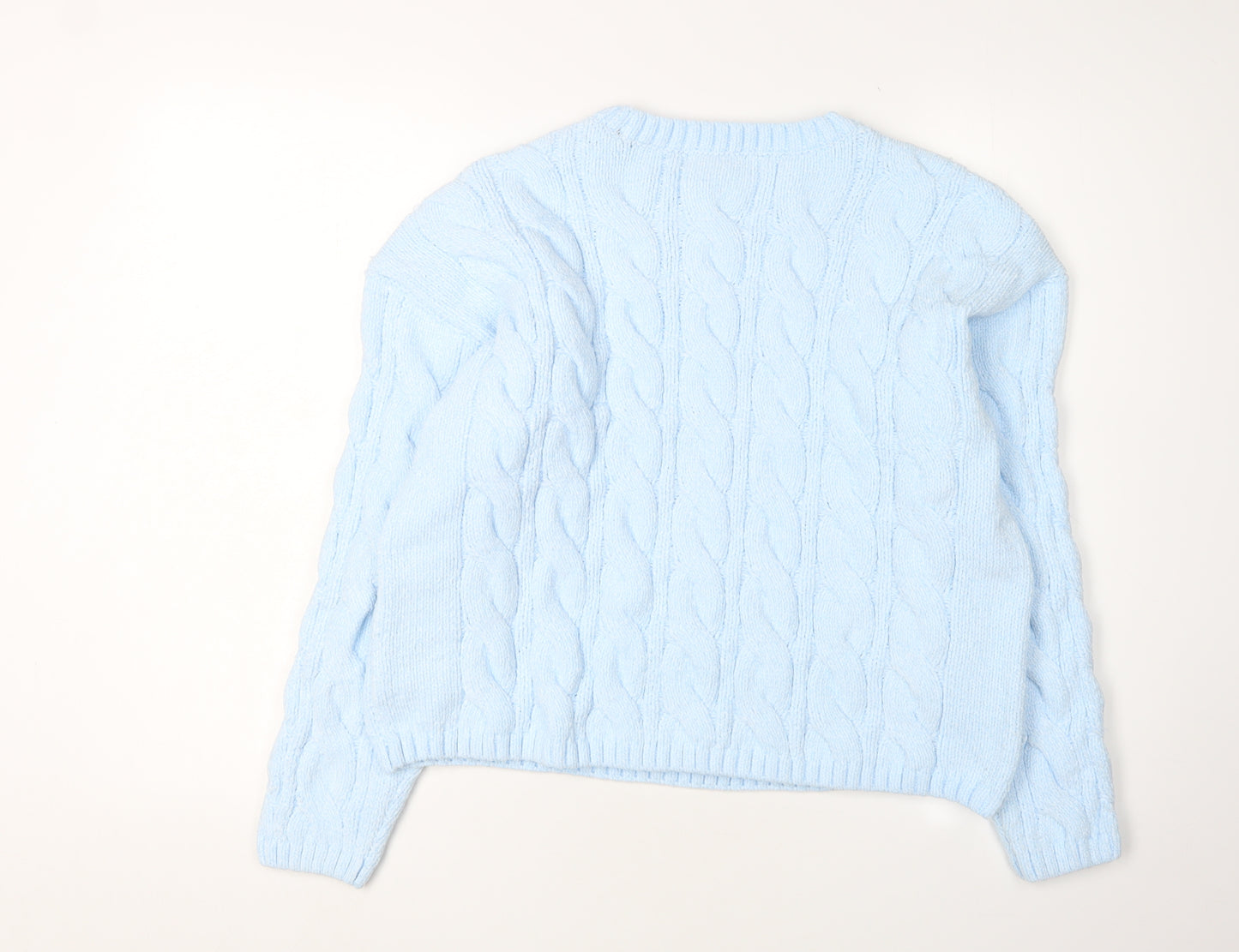 Marks and Spencer Women's Blue Crew Neck Pullover Jumper