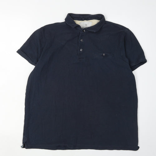 Lost Stock Men's Blue Polo Shirt - L, Short Sleeve, Cotton