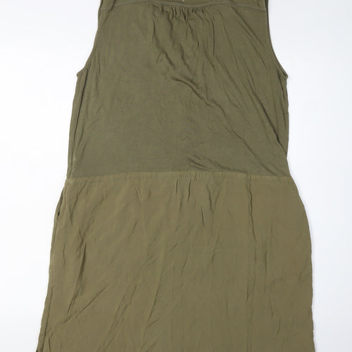 MNG Collection Green Sleeveless Shirt Dress Size L