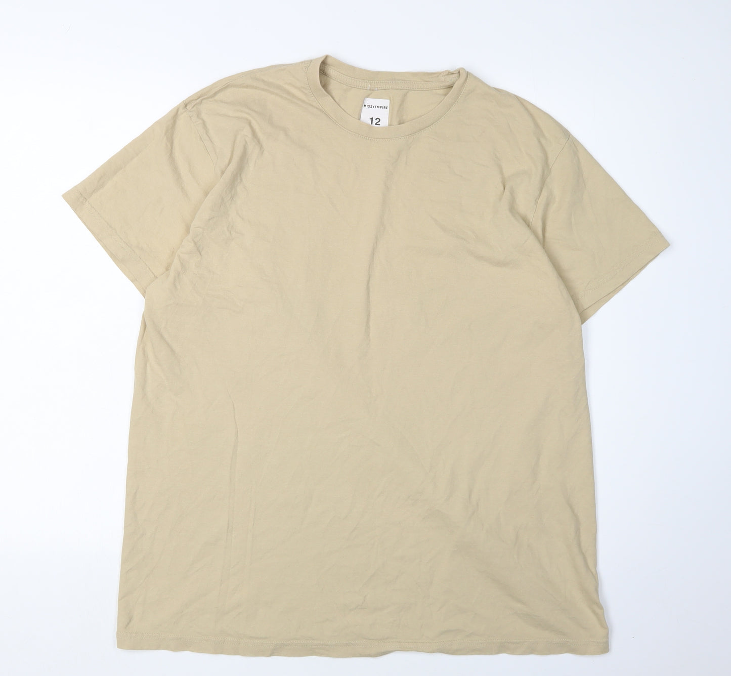 MissyEmpire Women's Beige T-Shirt Size 12