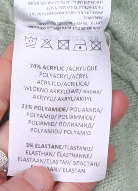 Brave Soul Women's Green L Wrap Cardigan, Acrylic Blend