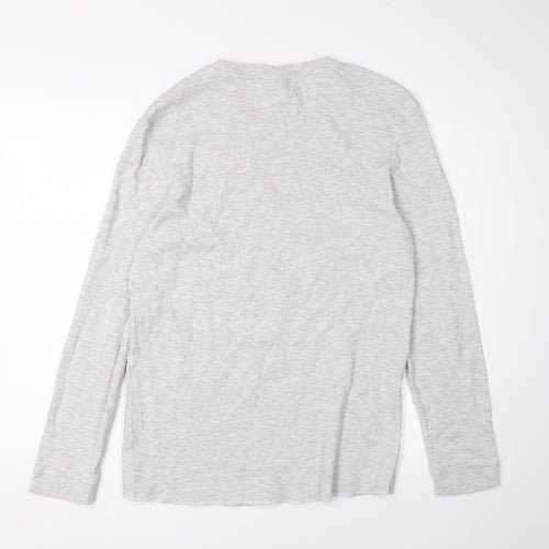 SMOG Men's Grey Long Sleeve Slim Fit T-Shirt, Size L